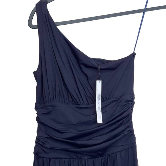 Susana Monaco One Shoulder Midnight Flared Leg Jumpsuit NWT - Picture 4 of 10